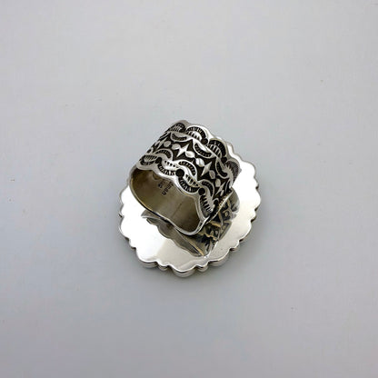 Turquoise Cluster Ring Size 6.5 By Darrell Cadman