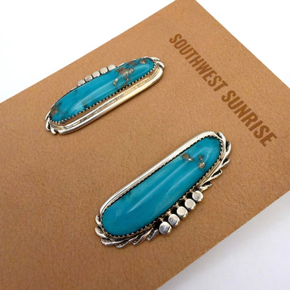 キングマンターコイズロングポストピアス