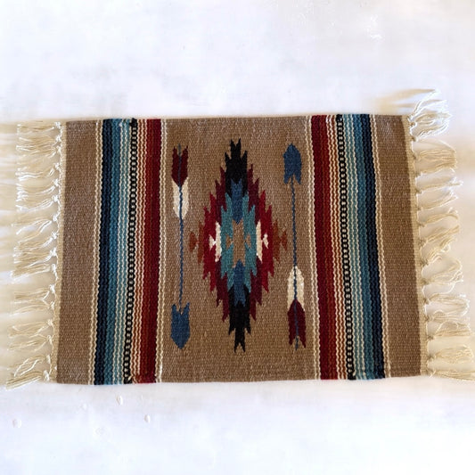 Hand Woven Southwestern Table Mat  16" x 21"