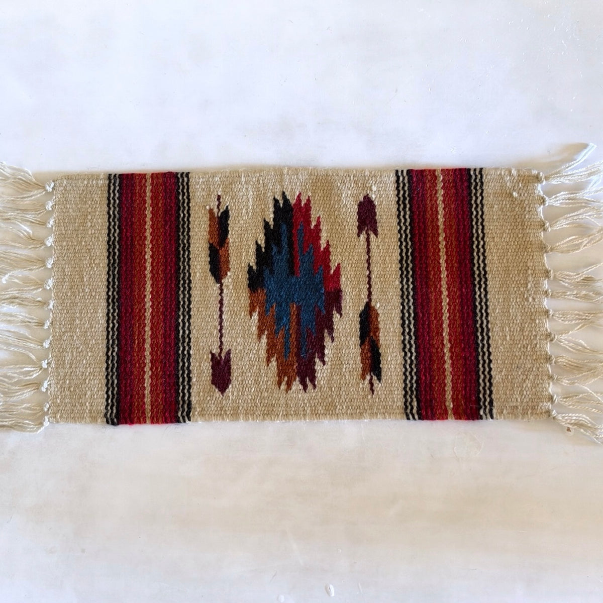 Hand Woven Southwestern Table Mat  11" x 21"
