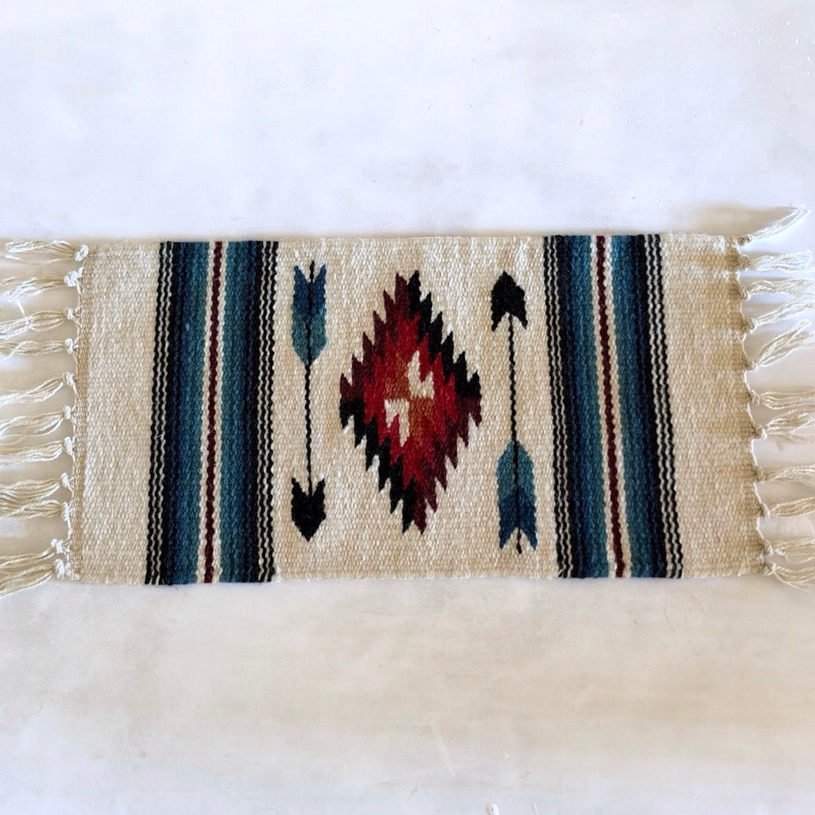 Hand Woven Southwestern Table Mat  11" x 21"