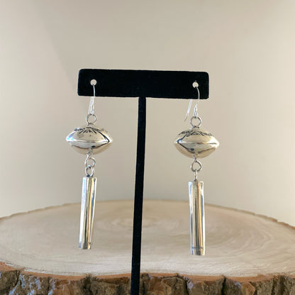 シルバービーズナバホパールダングルピアス