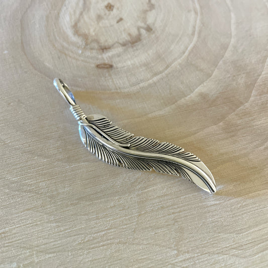 Sterling Silver Feather Pendant By Harvey Mace