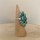 Kingman Turquoise Cluster Adjustable Ring By Geraldine James C