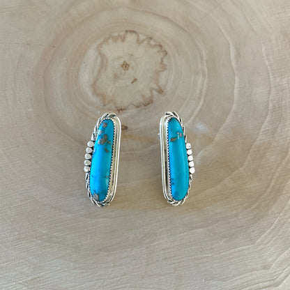 キングマンターコイズロングポストピアス