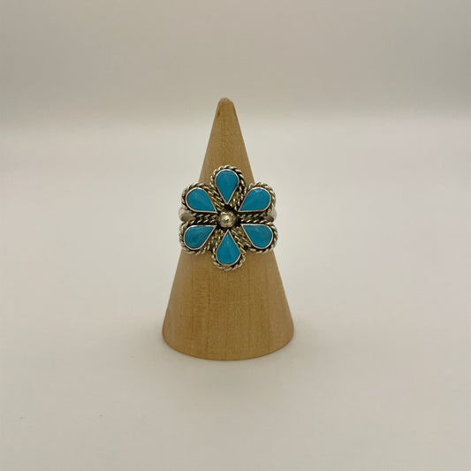 Turquoise Cluster Ring Size 8.75