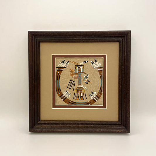 Navajo Sand Painting By Veronica Begay 7" x 7"