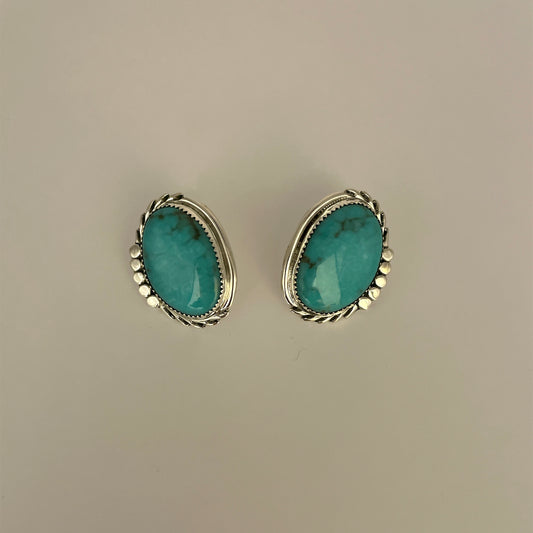 Kingman Turquoise Post Earrings