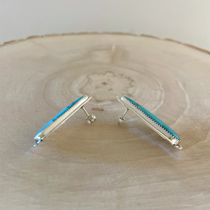 キングマンターコイズロングポストピアス