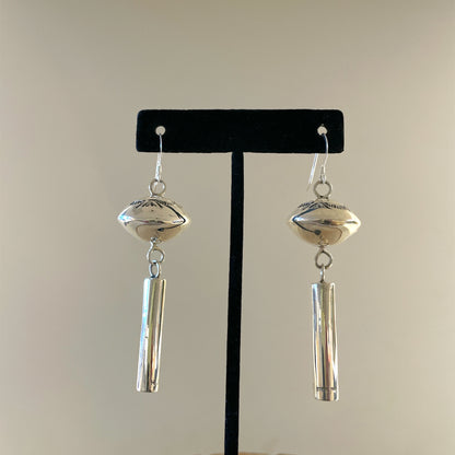 シルバービーズナバホパールダングルピアス