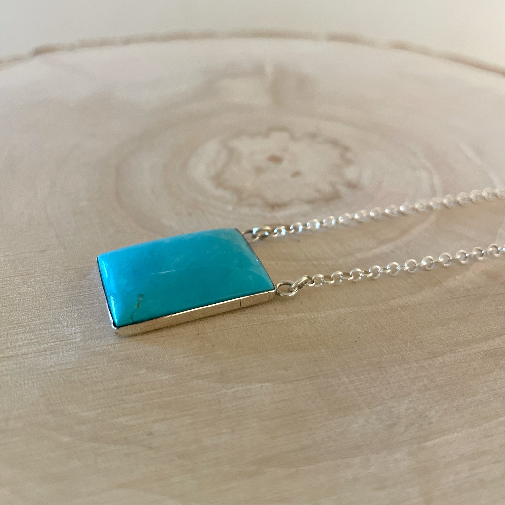 Genuine turquoise sale bar necklace