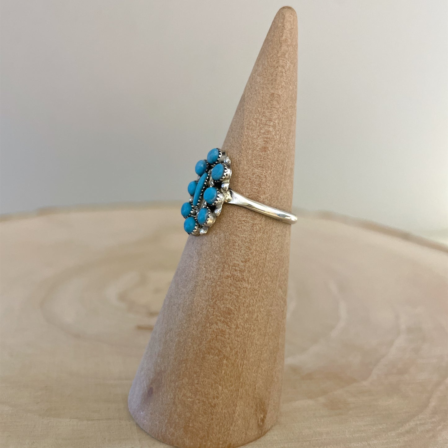 Zuni Turquoise Cluster Ring