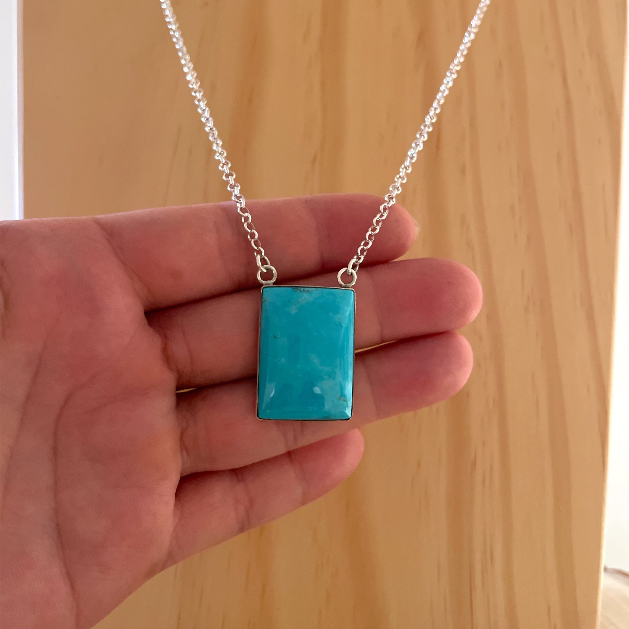 Genuine turquoise deals bar necklace