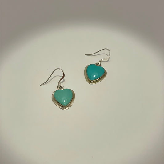 Turquoise Heart Dangle Earrings