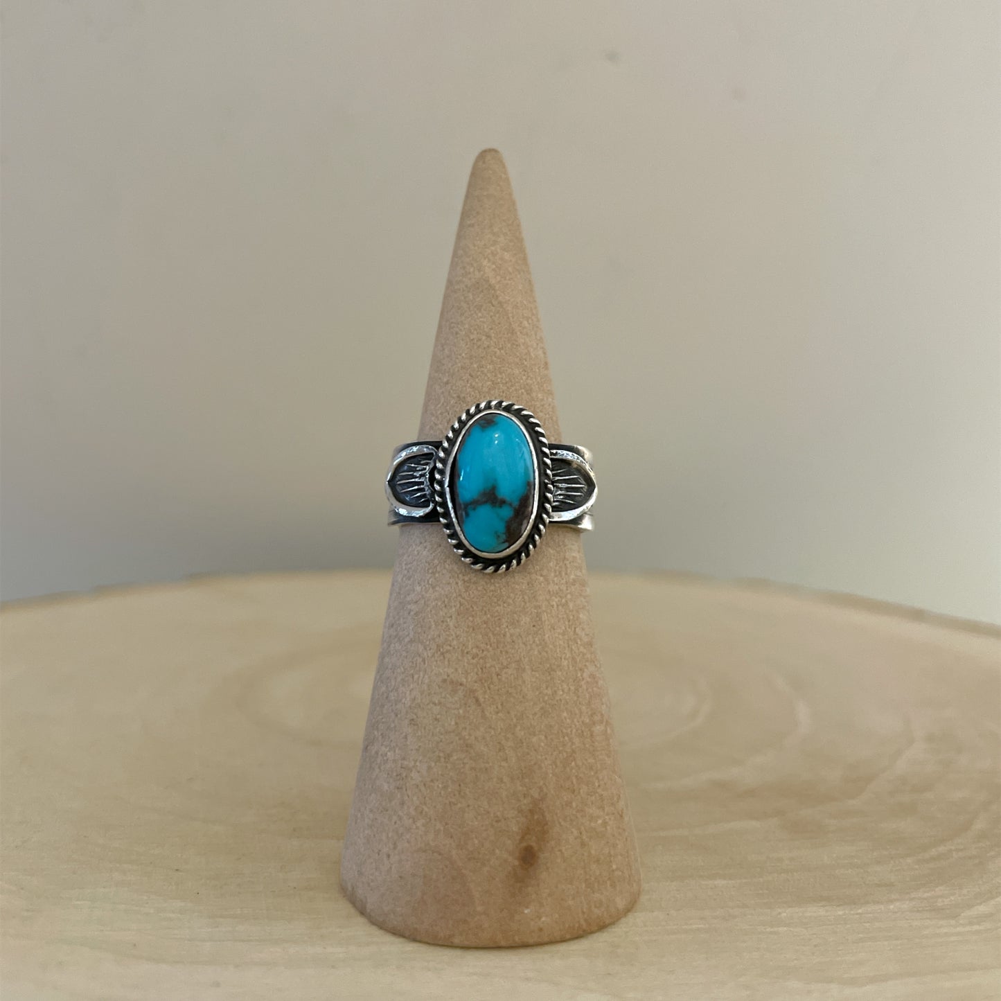 Stamped Kingman Turquoise Ring A By Sunshine Reeves Size 8.5