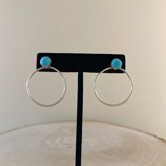 Turquoise Circle Hoop Earrings