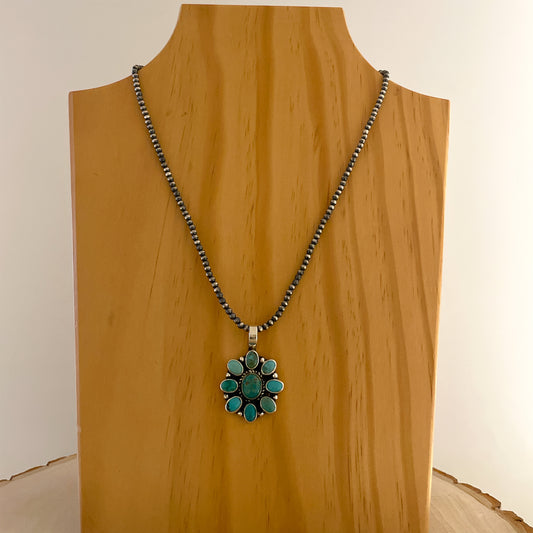 Kingman Turquoise Cluster Pendant By Geraldine James A