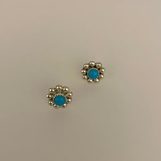 Turquoise Flower Stud Earrings B