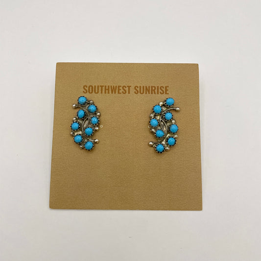 Petit Point Turquoise Post Earrings