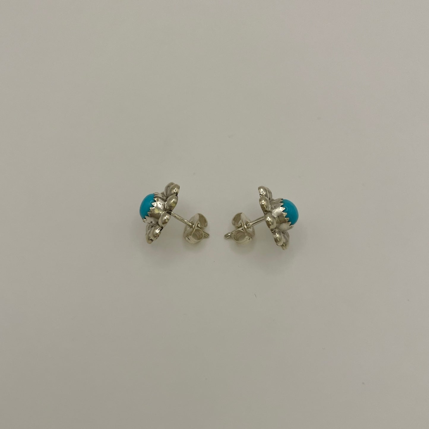 Turquoise Flower Stud Earrings A