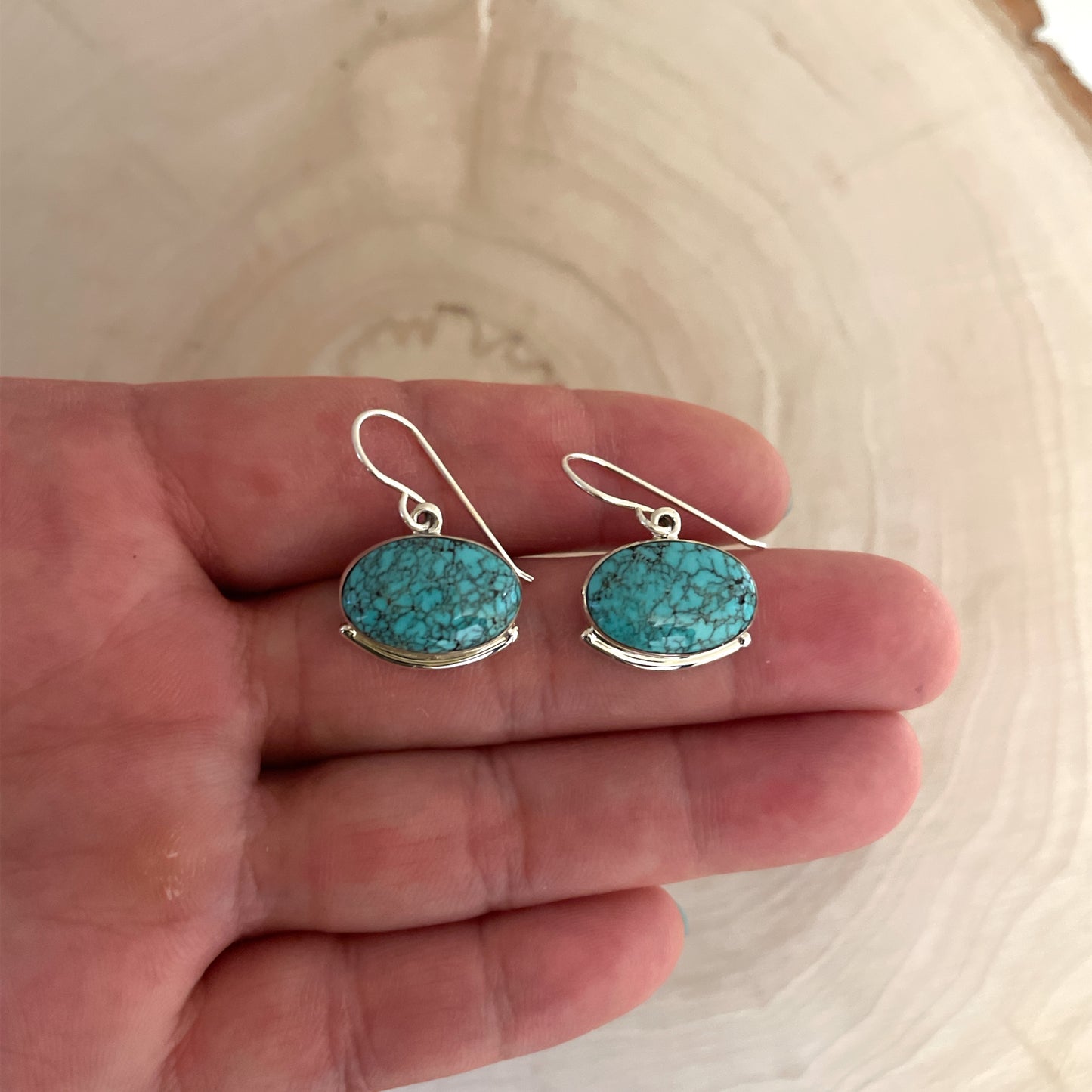 Turquoise Oval Earrings By Cathy Webster