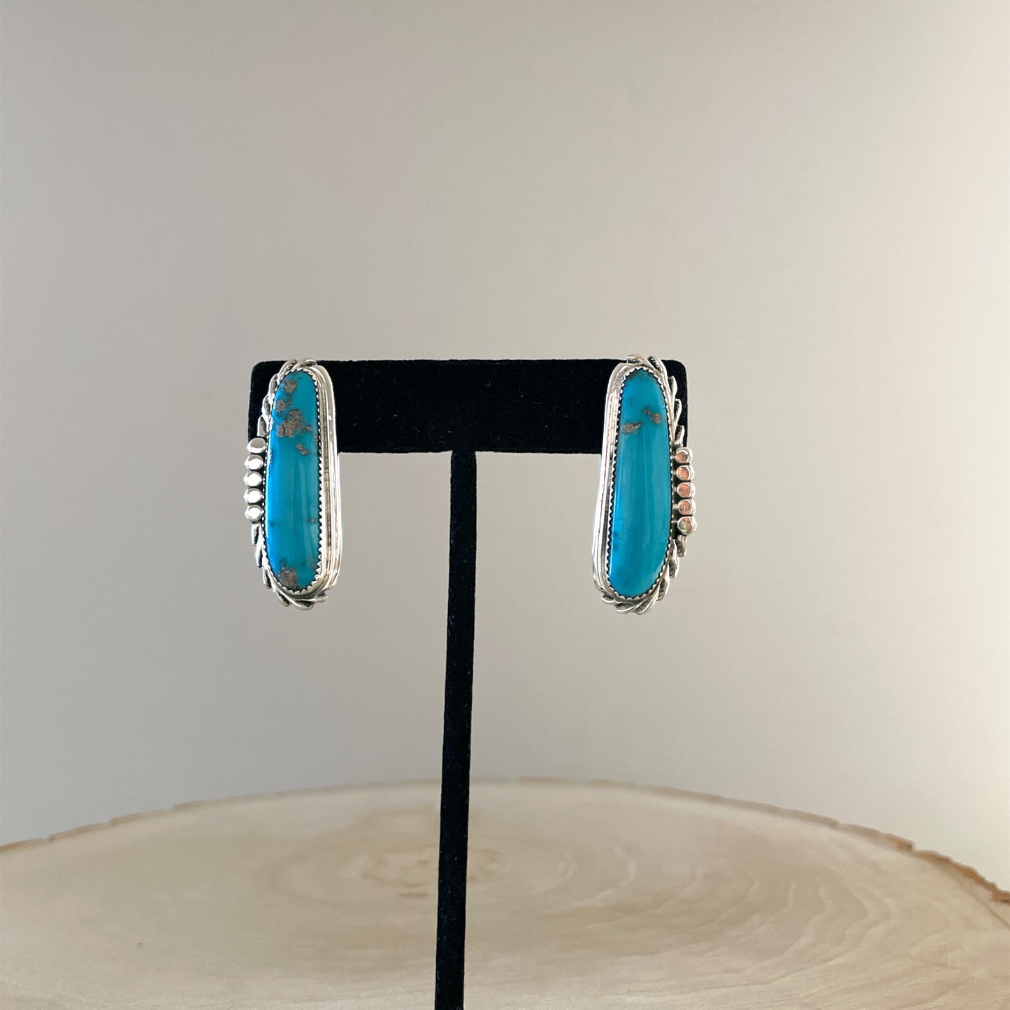 Kingman Turquoise Long Post Earrings