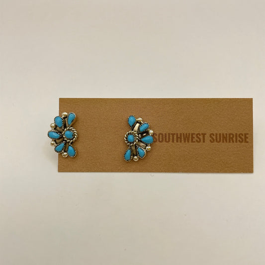 Small Turquoise Half Cluster Earrings