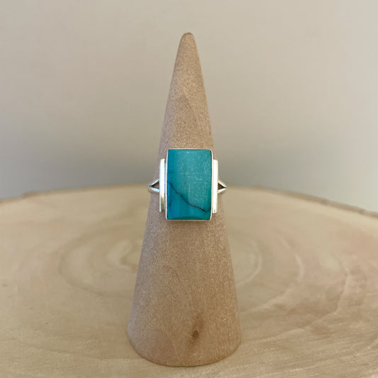Turquoise Square Ring By Sheryl Martinez Size 8