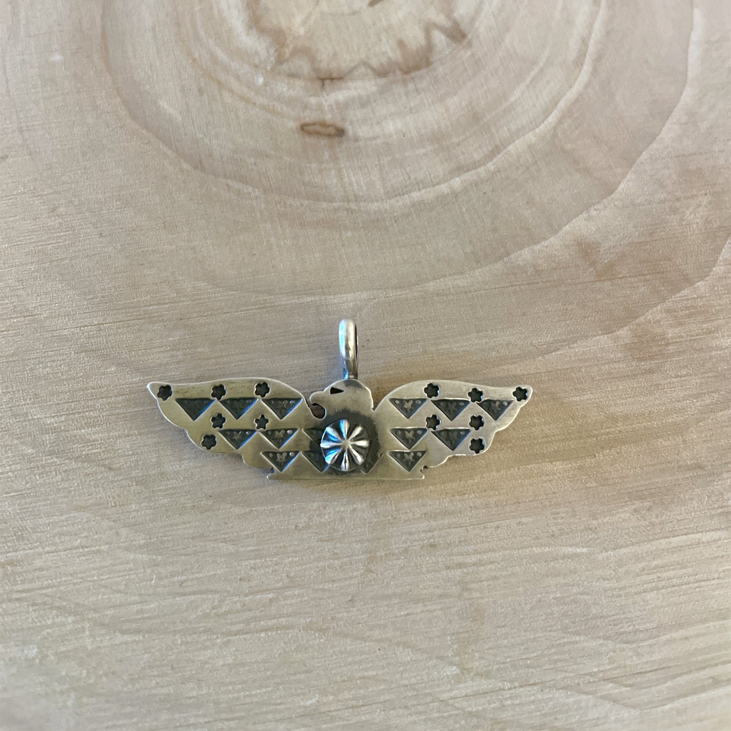 Stamped Thunderbird Pendant By Bo Reeves