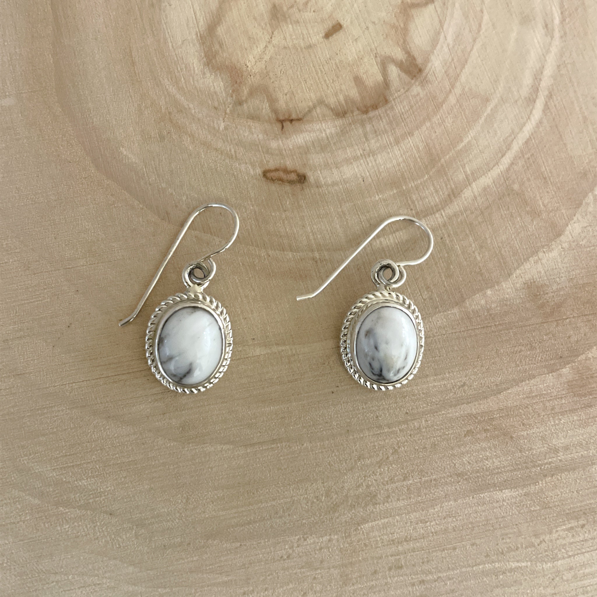 Sterling Silver Howlite top Earrings