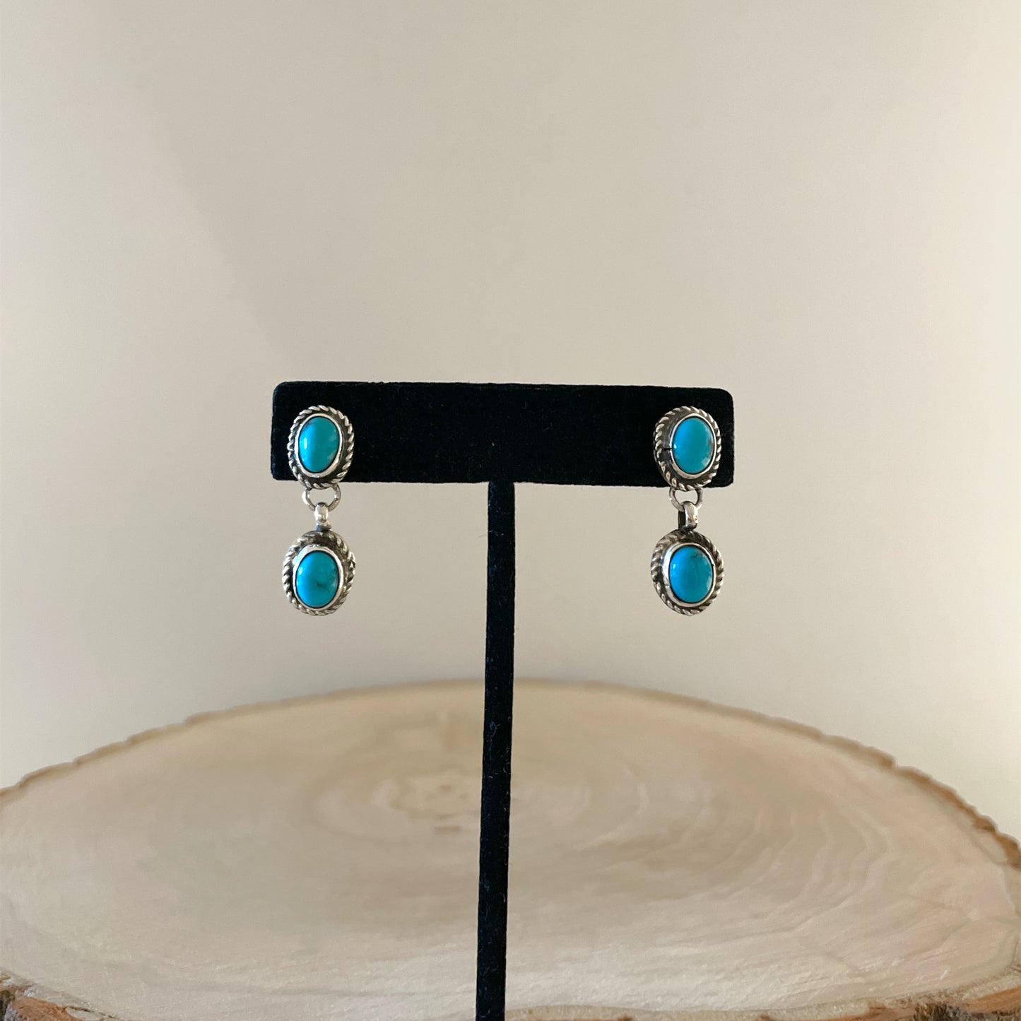 Two Stone Kingman Turquoise Earrings