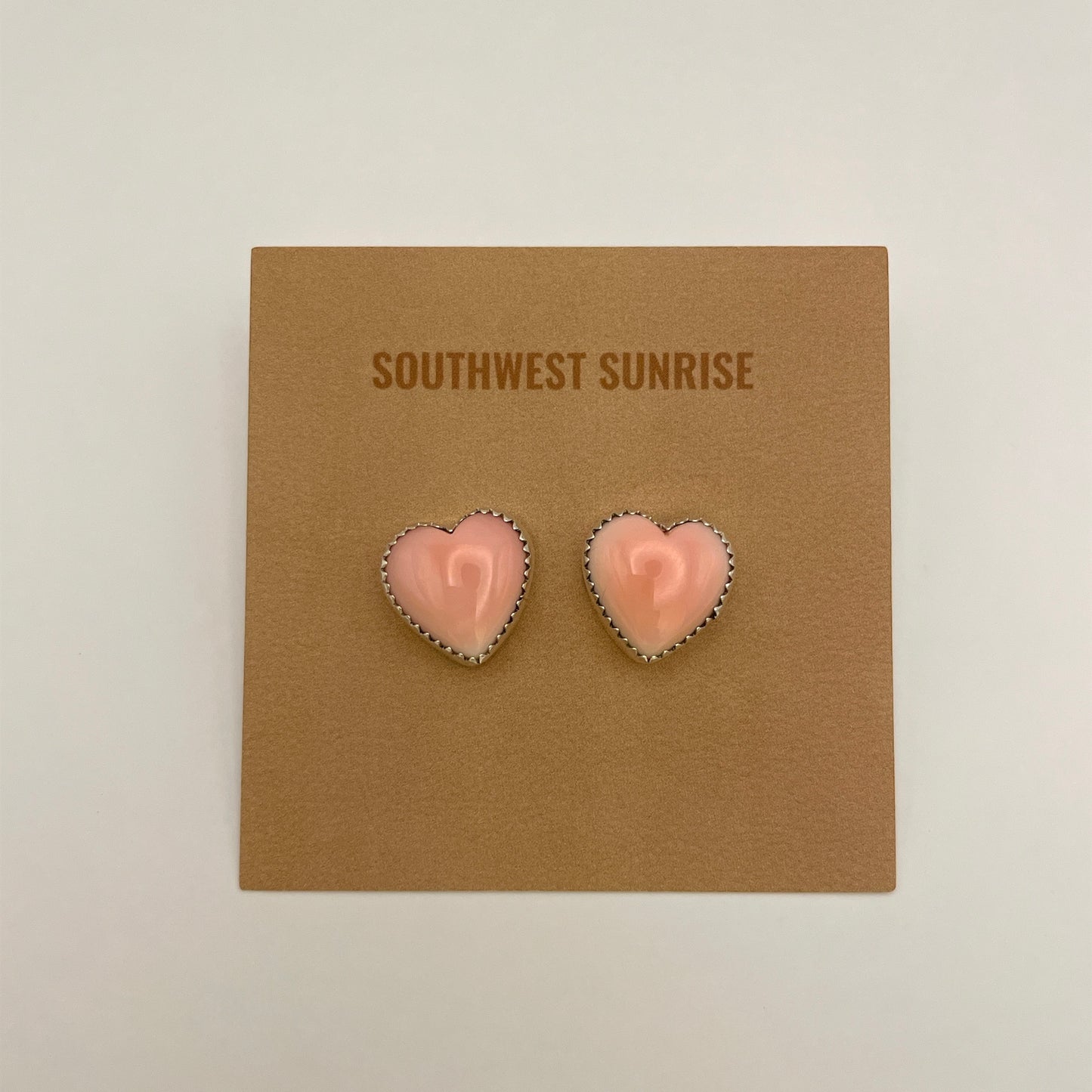 Pink Conch Heart Earrings