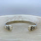 Stamped Sterling Silver Cuff Bracelet By Landon Secatero A 5.9" (5-7/8")