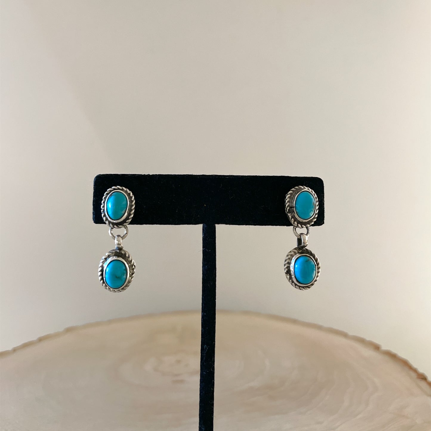 Two Stone Kingman Turquoise Earrings