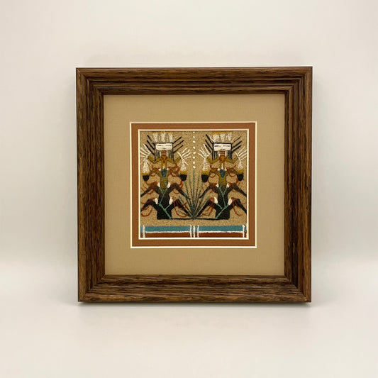 Navajo Sand Painting By Norman Simms 7" x 7"