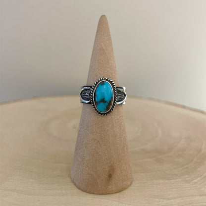 Stamped Kingman Turquoise Ring A By Sunshine Reeves Size 8.5
