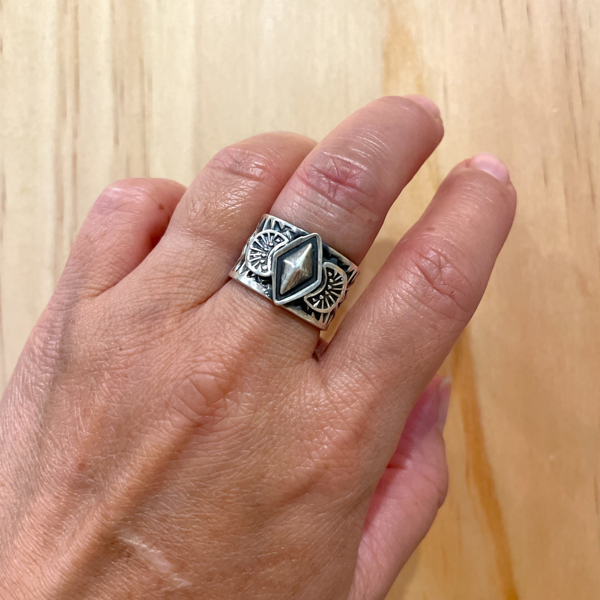 Simple Small Triangle Turquoise Ring Size 6, Native American