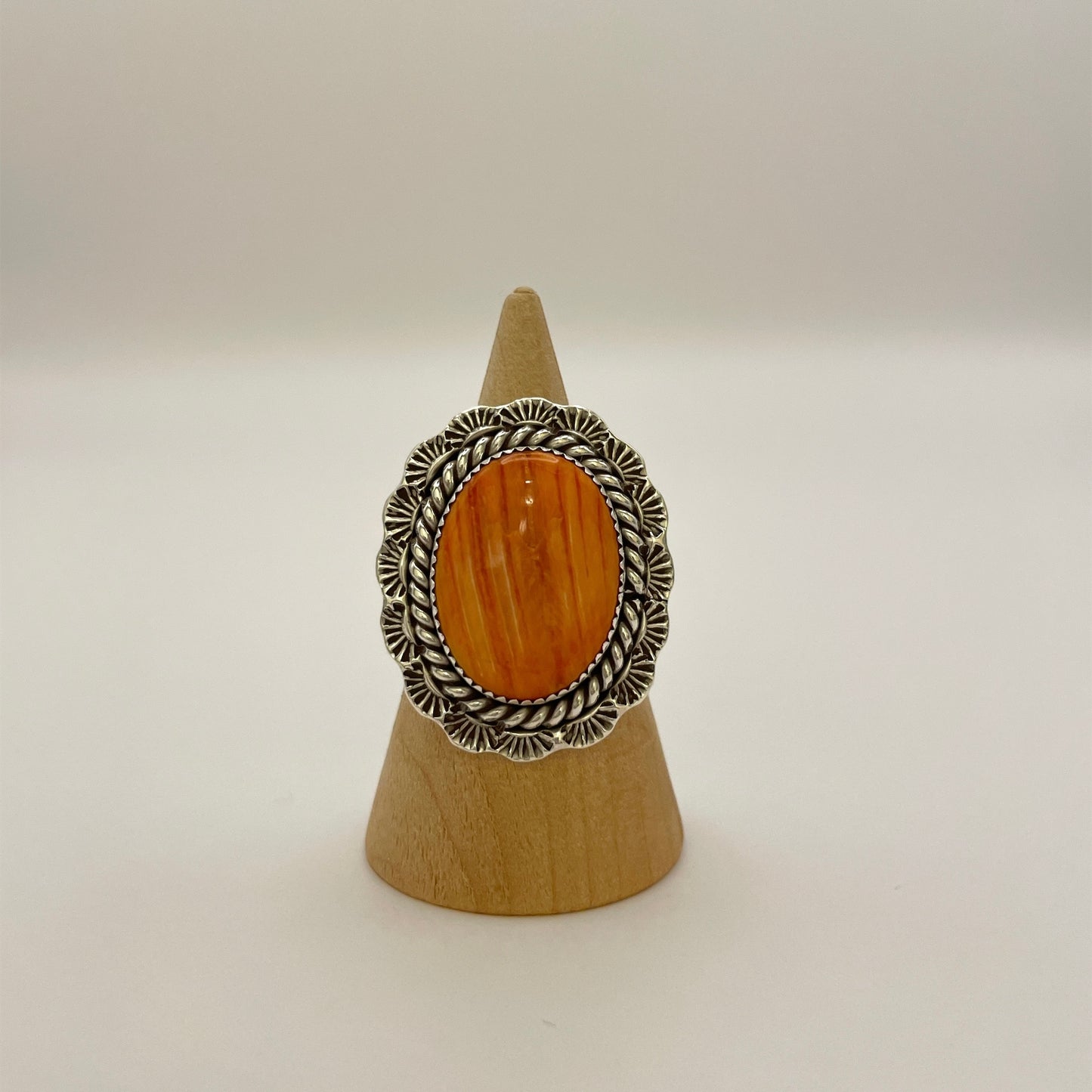 Orange Spiny Ring Size 7 By Benjamin Martinez