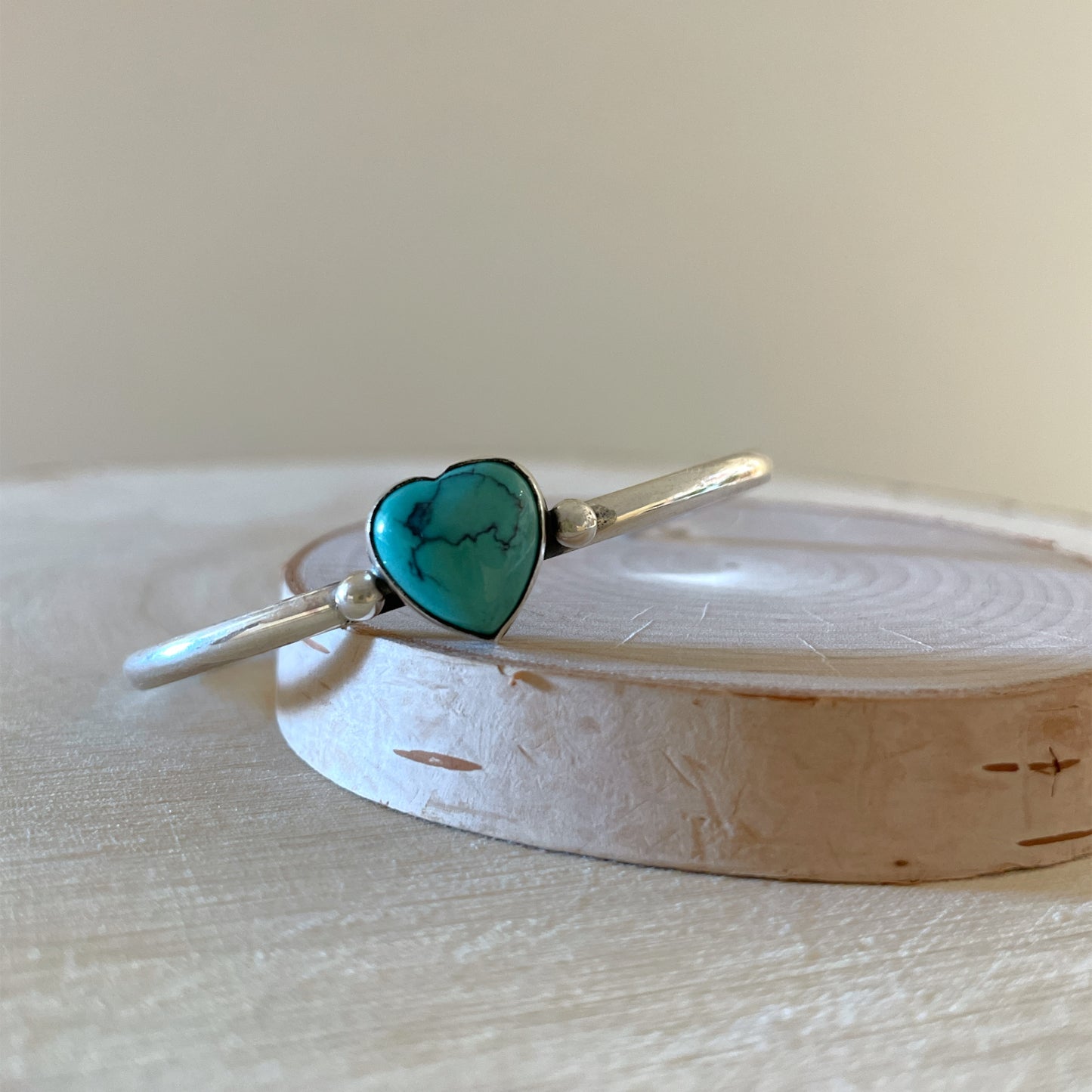 Turquoise Heart Cuff Bracelet By Robin Tsosie B