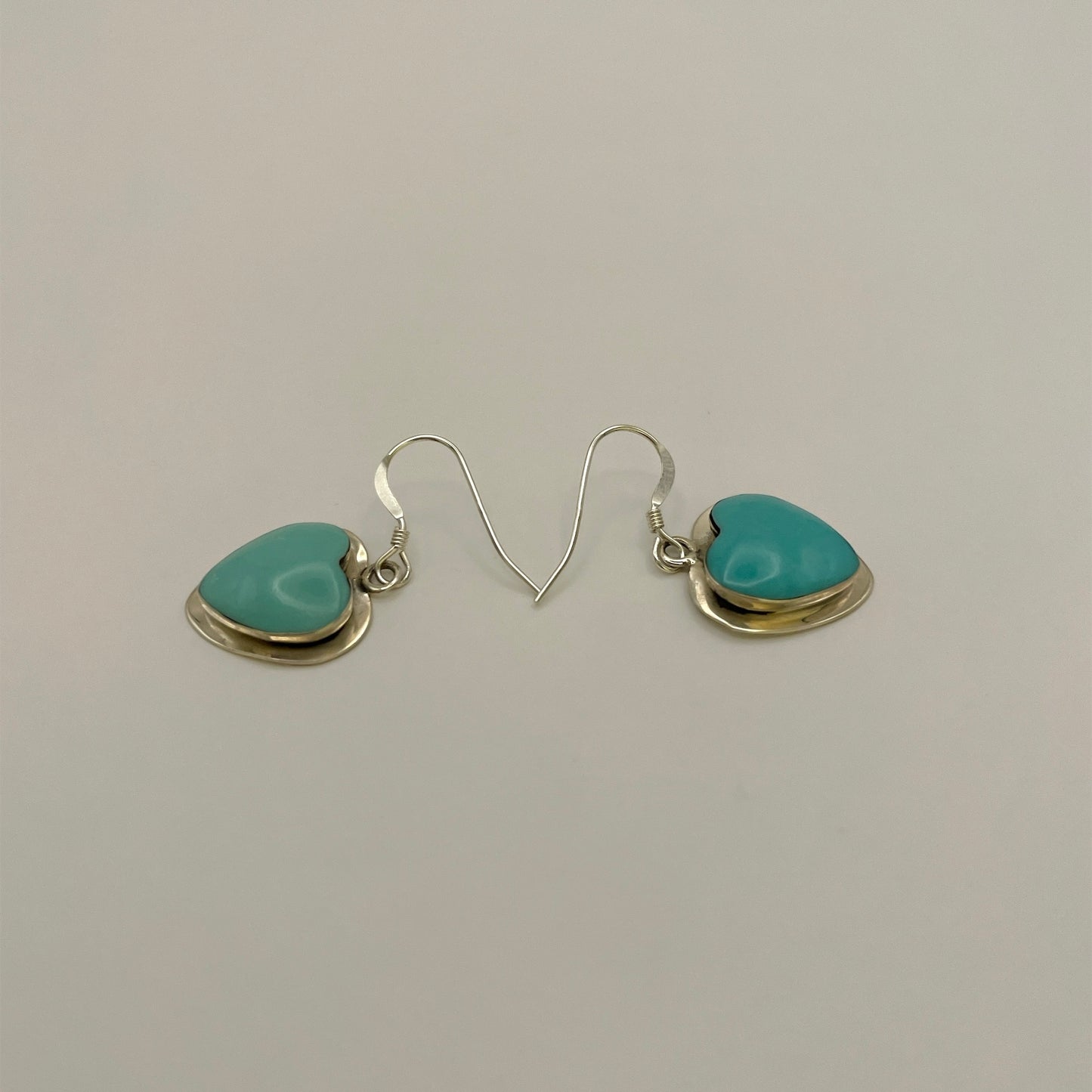 Turquoise Heart Dangle Earrings