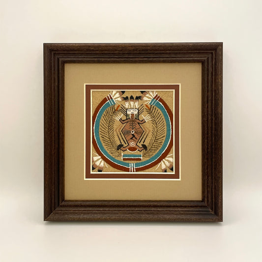 Navajo Sand Painting By Norman Simms 7" x 7"