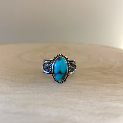 Stamped Kingman Turquoise Ring A By Sunshine Reeves Size 8.5