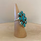 Kingman Turquoise Cluster Adjustable Ring By Geraldine James A