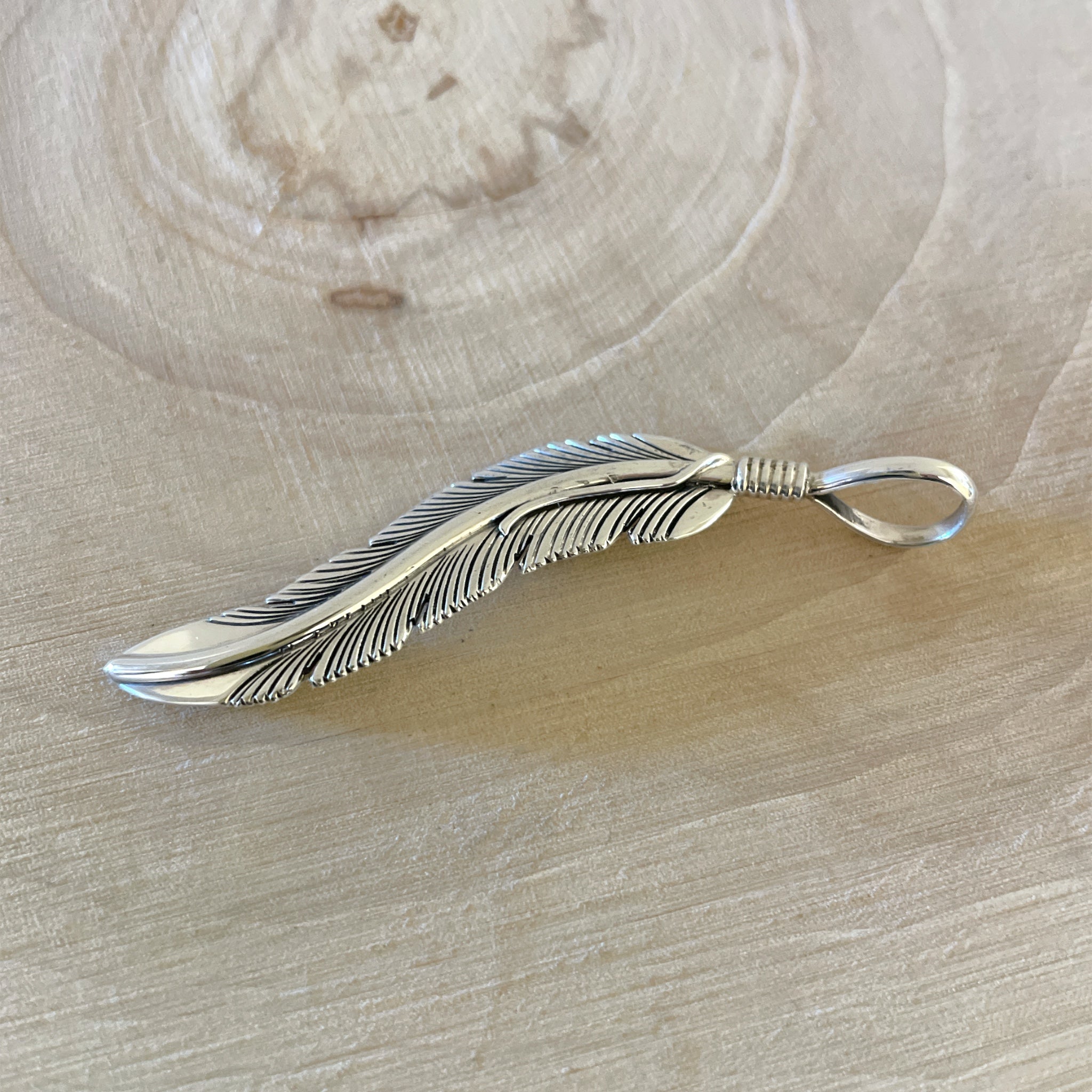 Native American Navajo Harvey Mace Sterling Silver Feather