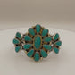 Kingman Turquoise Cluster Cuff Bracelet By Mike & Evelyn Platero Size 5.11" (5-1/8")