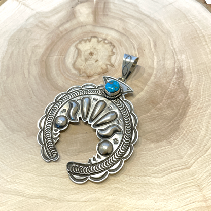 Kingman Turquoise Big Naja Pendant By Alex Sanchez
