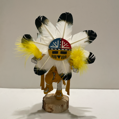 Native American Navajo Sunface Kachina Doll / Gold