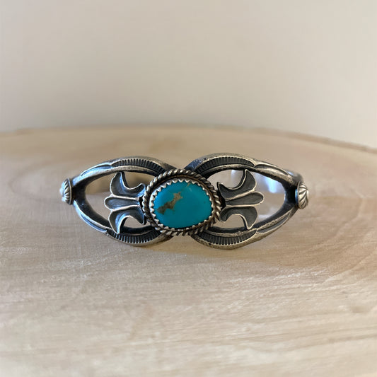 Casted Turquoise Cuff Bracelet By Kevin Billah C Size 5.2"