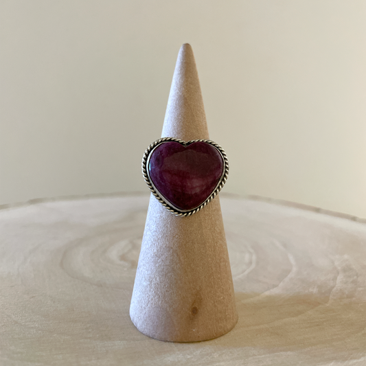 Purple Spiny Heart Adjustable Ring By Pauline Nelson B