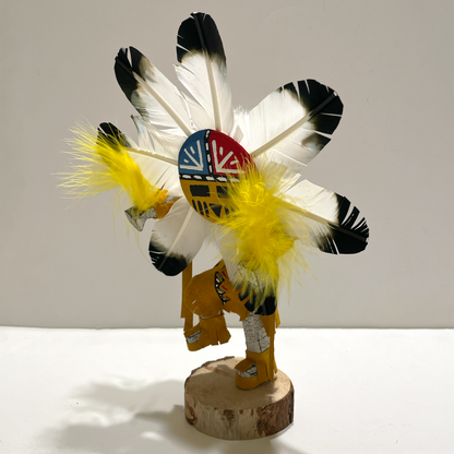 Native American Navajo Sunface Kachina Doll / Gold